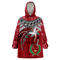 Pohnpei Fanciful Forest Red Color Wearable Blanket Hoodie LT9 Unisex One Size - Polynesian Pride