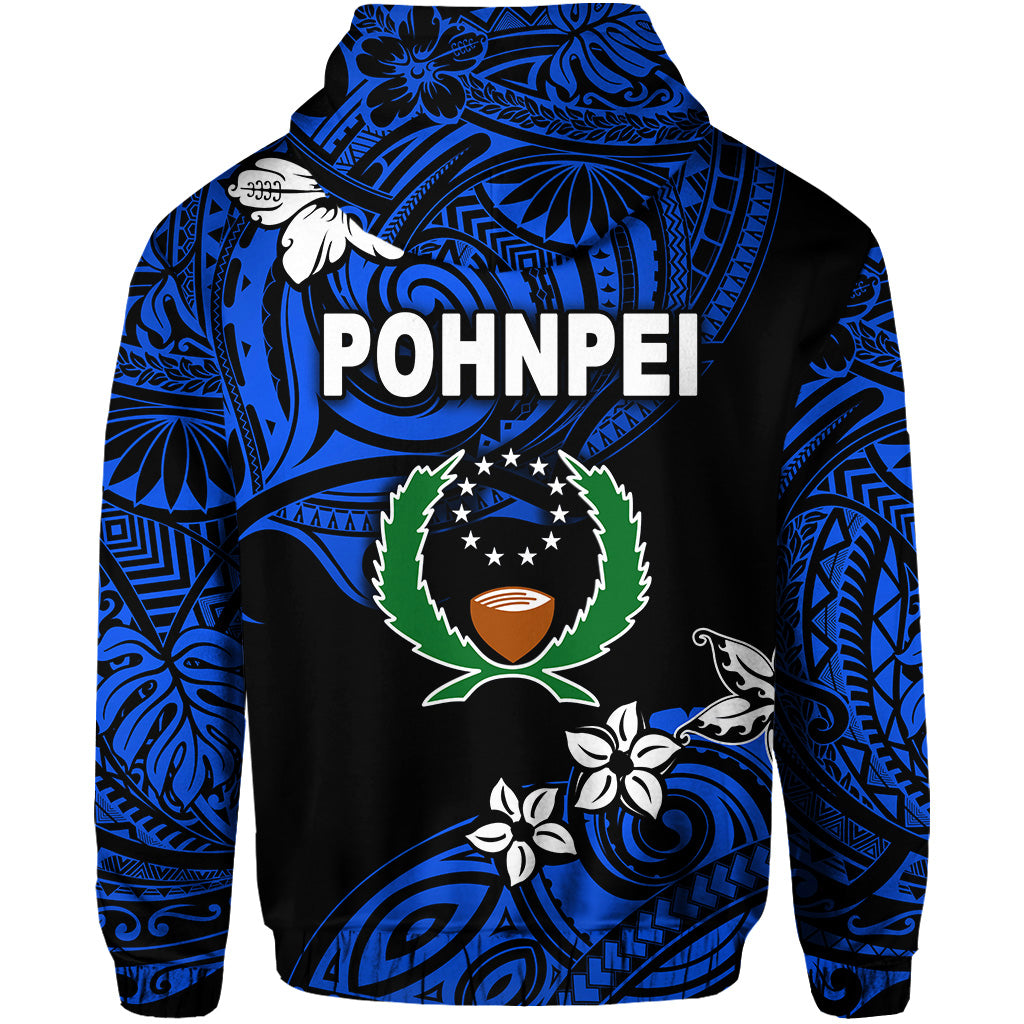 FSM Pohnpei Hoodie Unique Vibes Blue LT8 - Polynesian Pride