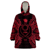 Pohnpei Pohnpei Flag Map Polynesian Tattoo Red Wearable Blanket Hoodie LT9 Unisex One Size - Polynesian Pride