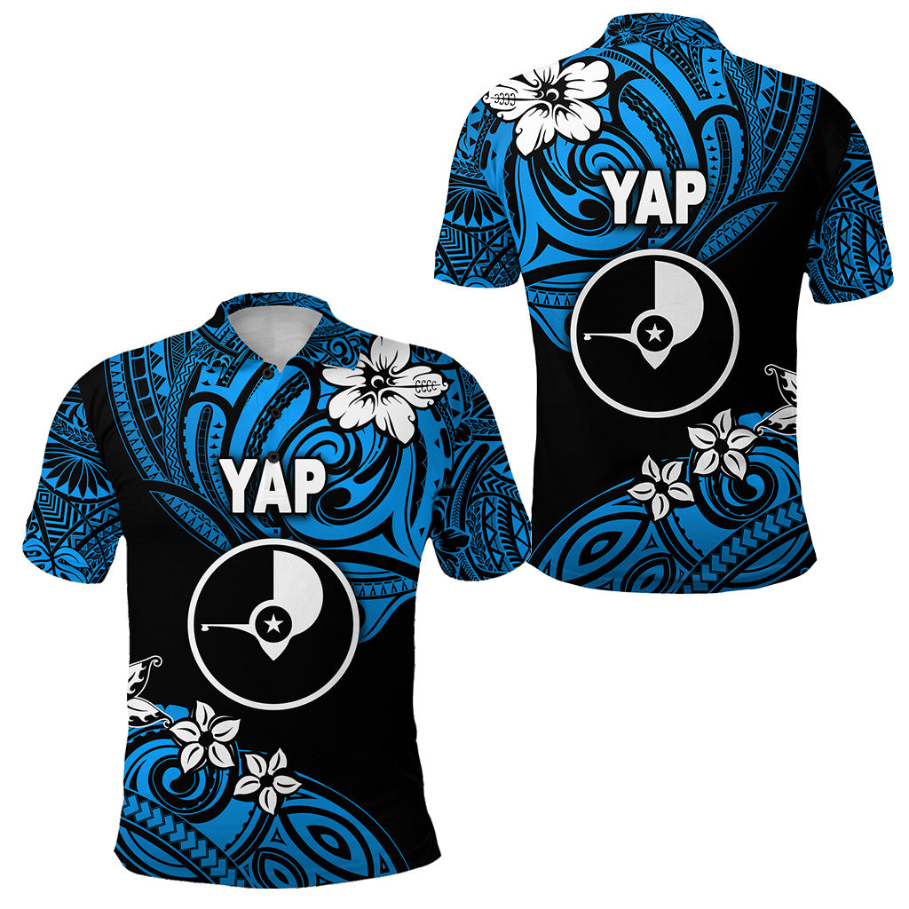 FSM Yap Polo Shirt Unique Vibes Blue LT8 Unisex Blue - Polynesian Pride