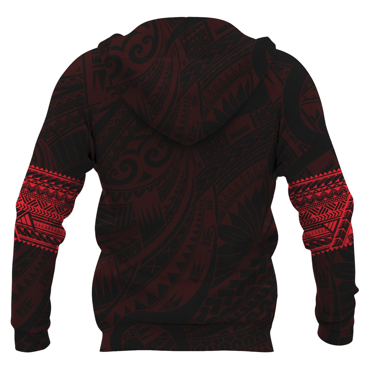 Aotearoa Maori Tattoo All Over Hoodie Red Custom Version - Polynesian Pride