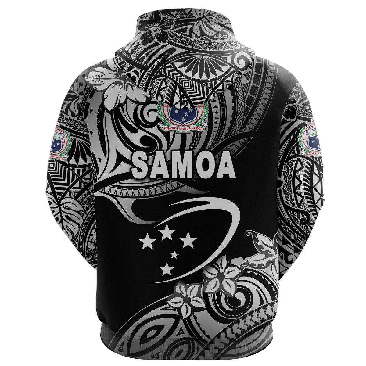 Manu Samoa Rugby Zip Hoodie Unique Vibes Black - Polynesian Pride