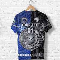 Custom Samoa New Zealand T Shirt Together Black LT8 - Polynesian Pride