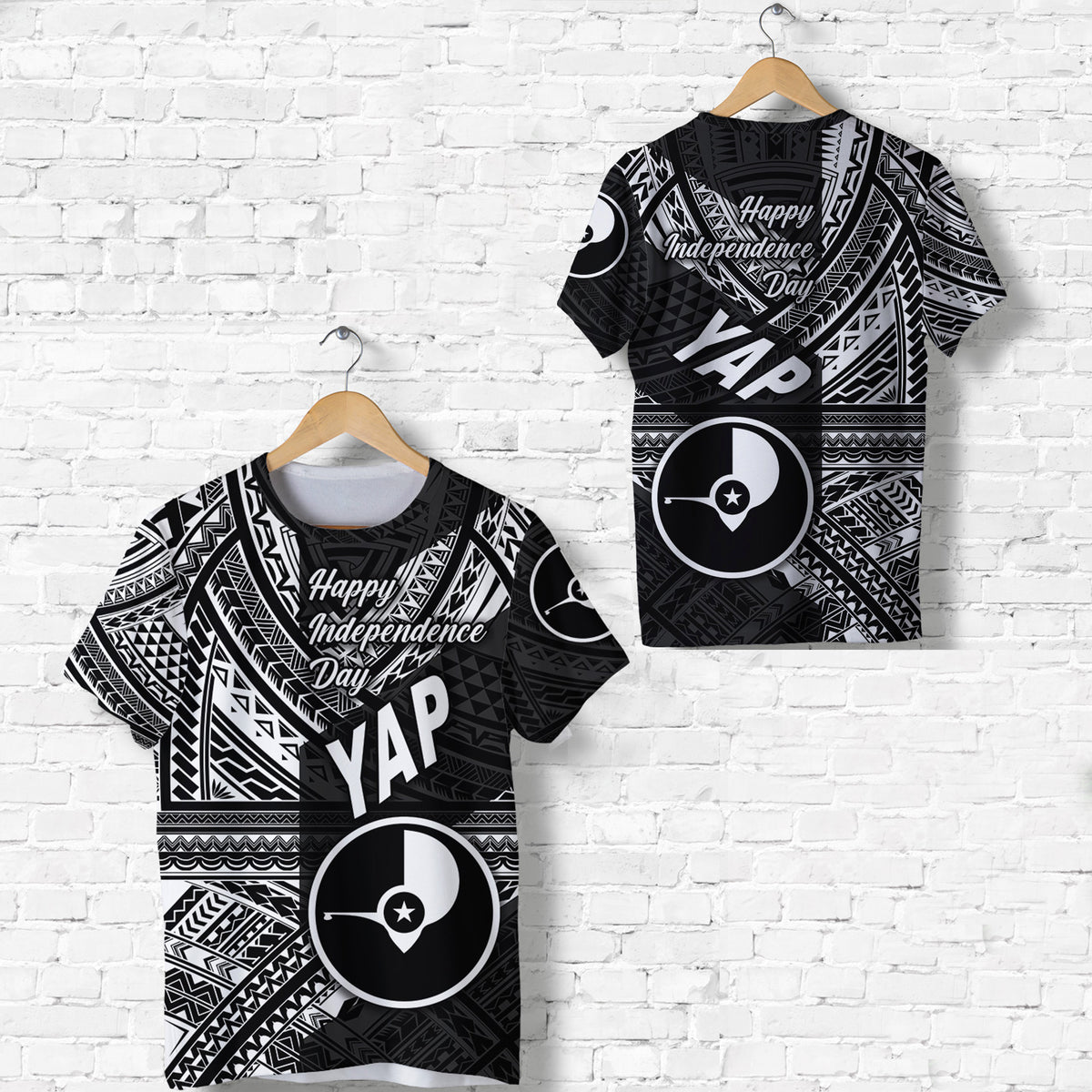 FSM Yap T Shirt Happy Independence Day Original Vibes Black LT8 Unisex Black - Polynesian Pride