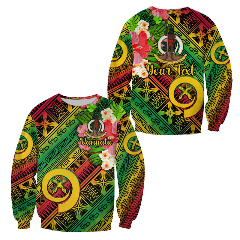 (Custom Personalised) Vanuatu Sweatshirt Independence Be Proud Vanuatu Flag - Gradient Vibes LT8 Unisex Green - Polynesian Pride