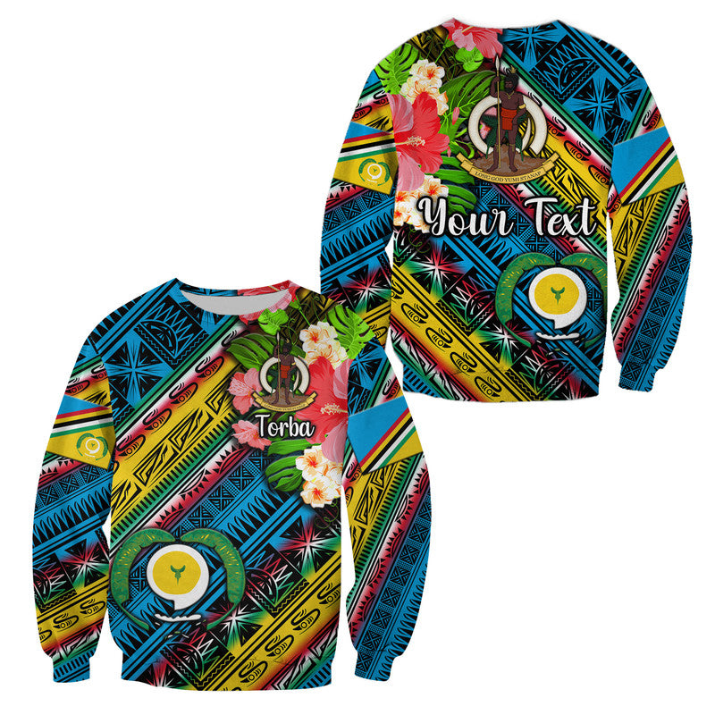 (Custom Personalised) Vanuatu Torba Sweatshirt Independence Be Proud LT8 Unisex Blue - Polynesian Pride