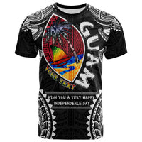 Guam T Shirt Custom Guam Independence Day Wish You A Very Happy Independence Day With Polynesian Patterns LT10 - Polynesian Pride