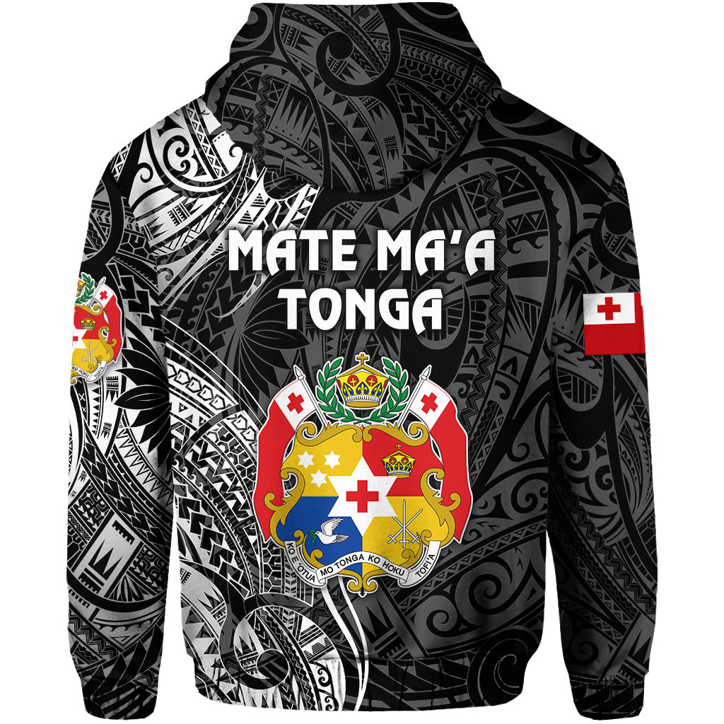 Custom Tonga Coat of Arms Hoodie Simple Vibes Black LT8 - Polynesian Pride