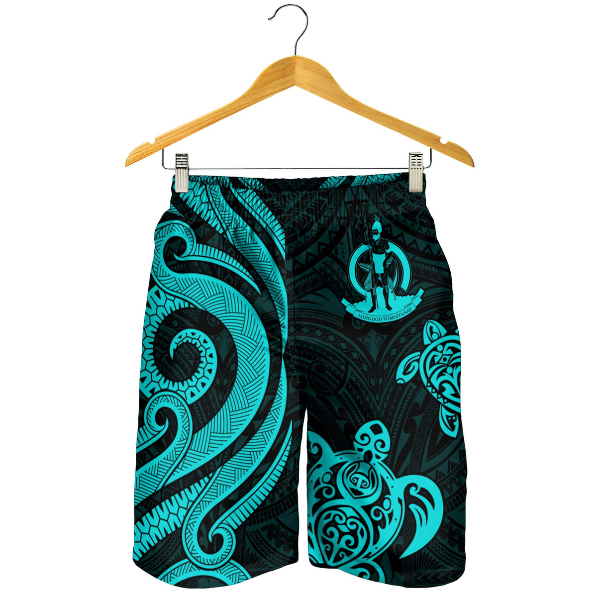 Vanuatu Men's Short - Turquoise Tentacle Turtle - Polynesian Pride