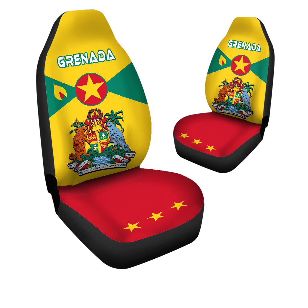 Grenada Car Seat Covers Power Grenada Mix Coat of Arms LT13 One Size Art - Polynesian Pride