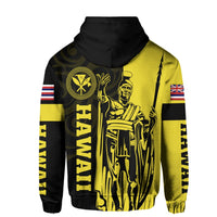 Hawaii King Polynesian Hoodie (Zip up) Lawla Style Yellow - Polynesian Pride