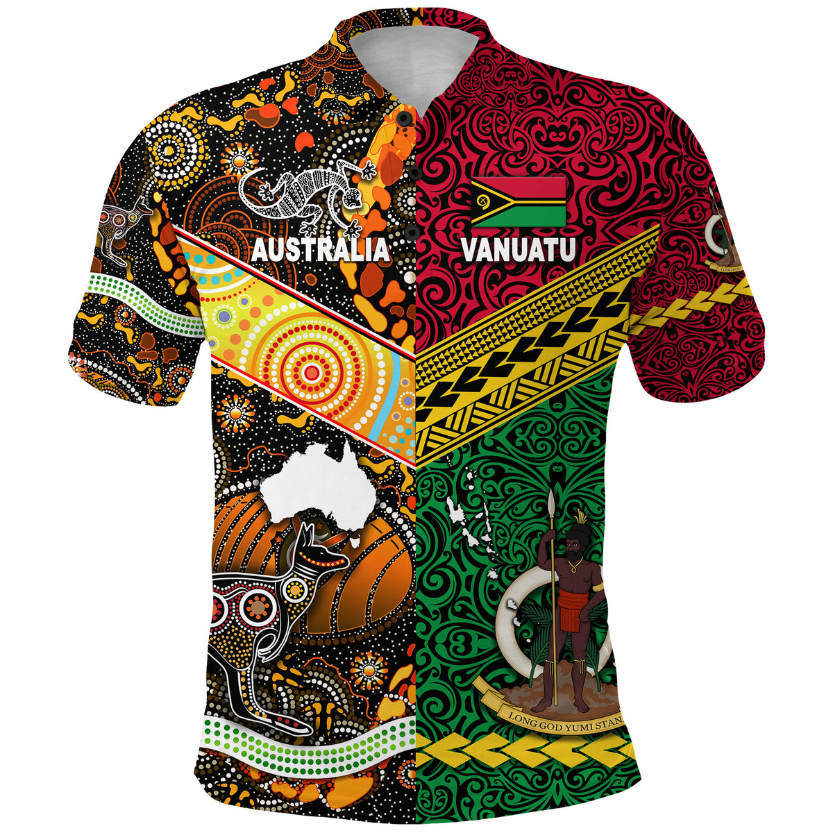 Custom Vanuatu Australia Polo Shirt Together LT8 - Polynesian Pride
