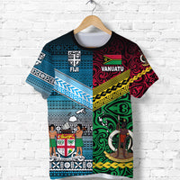 Vanuatu Fiji T Shirt Together Blue LT8 - Polynesian Pride