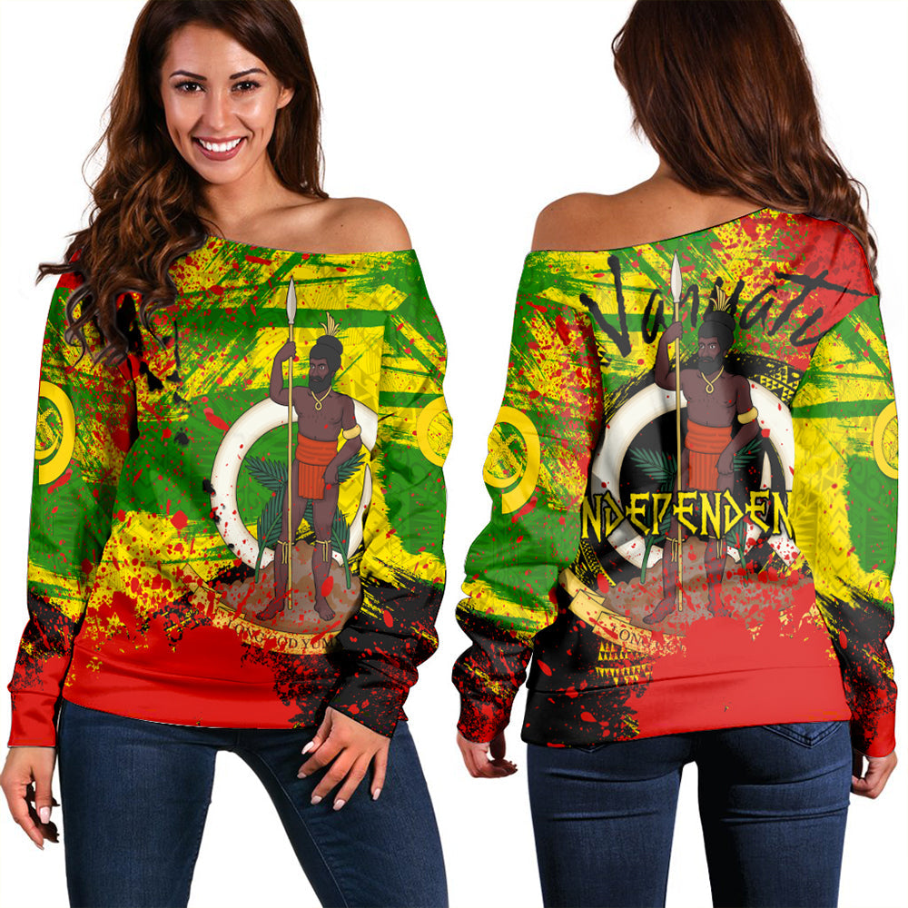 Vanuatu Independence Day Grunge Women Off Shoulder LT10 Women Yellow - Polynesian Pride