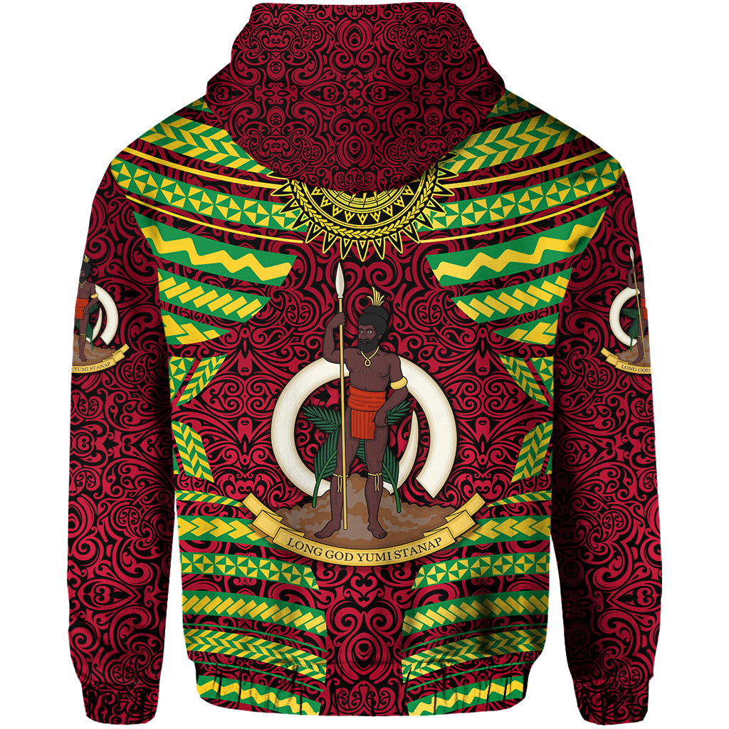 Vanuatu Special Independence Anniversary Hoodie Creative Style Red LT8 - Polynesian Pride