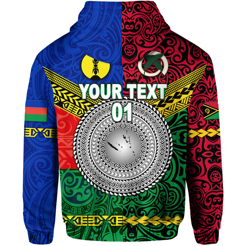 Custom Vanuatu New Caledonia Kanaky Zip Hoodie Together LT8 - Polynesian Pride