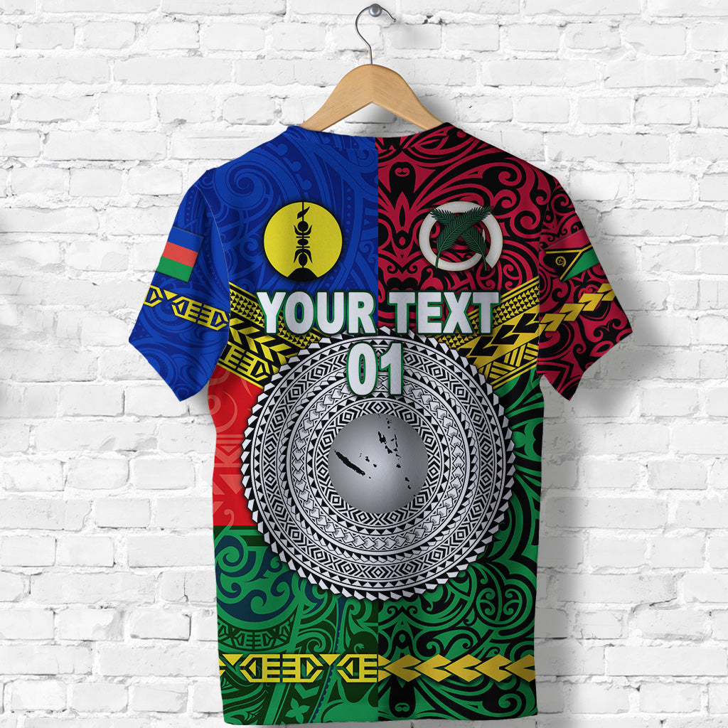 Custom Vanuatu New Caledonia Kanaky T Shirt Together LT8 - Polynesian Pride