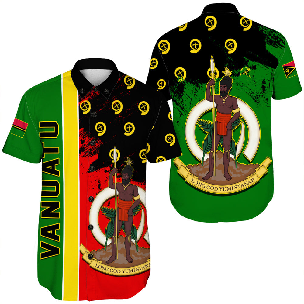 Vanuatu Flag Pattern Style Short Sleeve Shirt LT10 Unisex Yellow - Polynesian Pride
