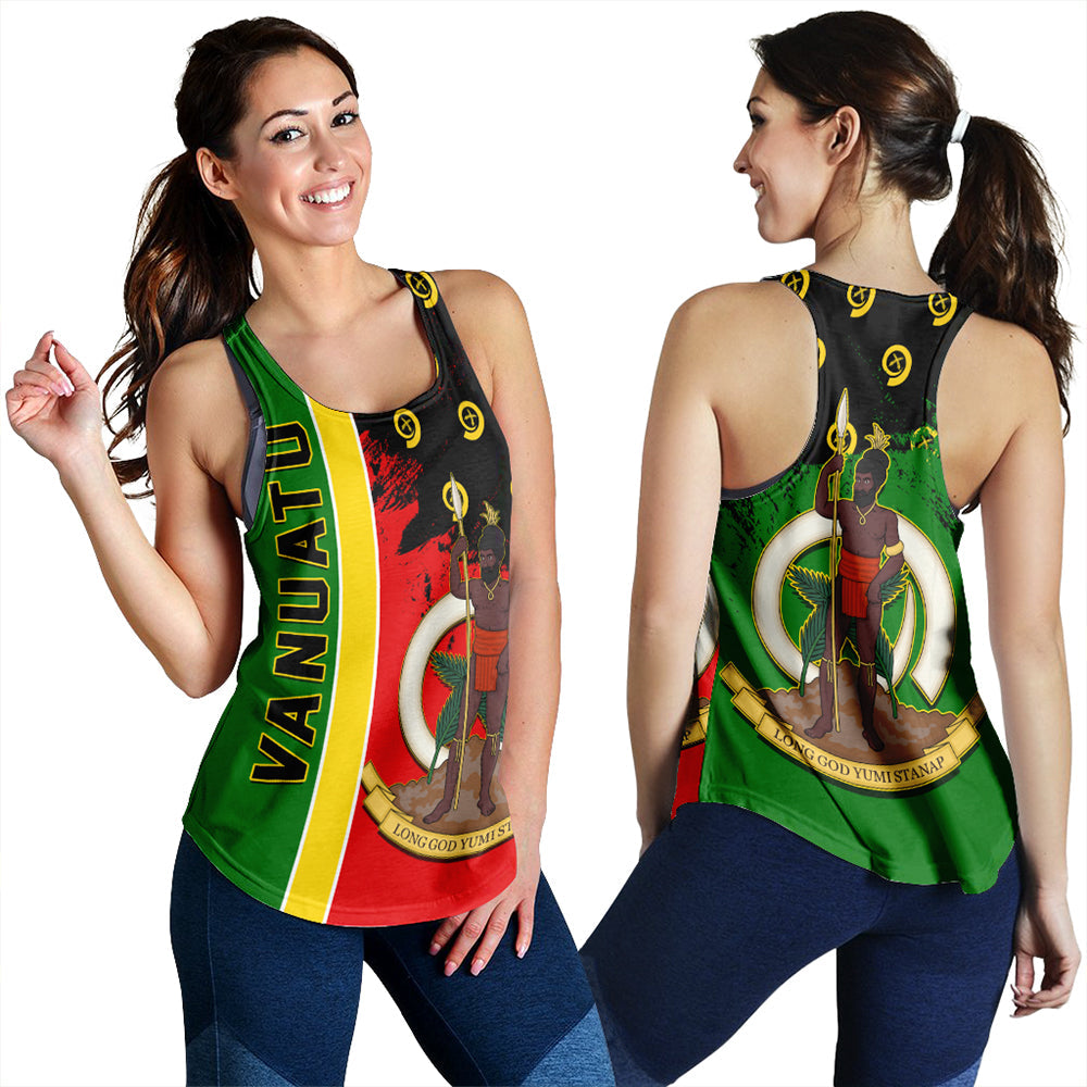 Vanuatu Flag Pattern Style Racerback Tank LT10 - Polynesian Pride