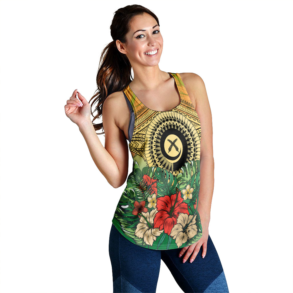 Vanuatu Polynesian Hibiscus Racerback Tank LT10 Yellow - Polynesian Pride