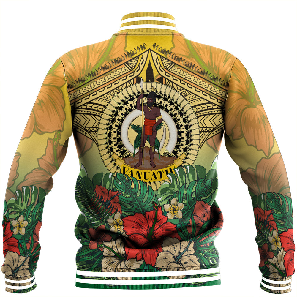 Vanuatu Polynesian Hibiscus Baseball Jacket LT10 - Polynesian Pride