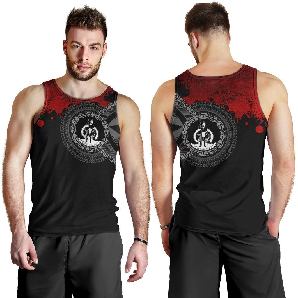 Vanuatu Polynesian Men's Tank Top - Polynesian Chain Style - Polynesian Pride