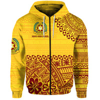 Custom Tonga Vavau High School Zip Hoodie Kupesi Vibes Yellow LT8 - Polynesian Pride