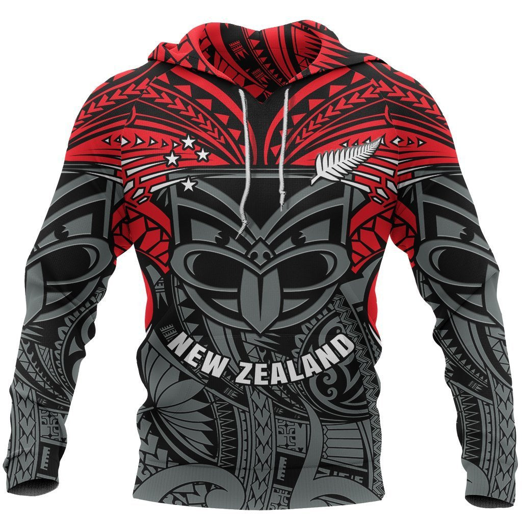 New Zealand Maori Hoodie, Warriors Rugby Pullover Hoodie Black - Polynesian Pride