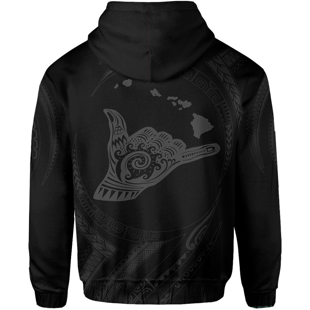 Polynesian Kanaka Shaka Map of Hawaii Hoodie Gray - Polynesian Pride