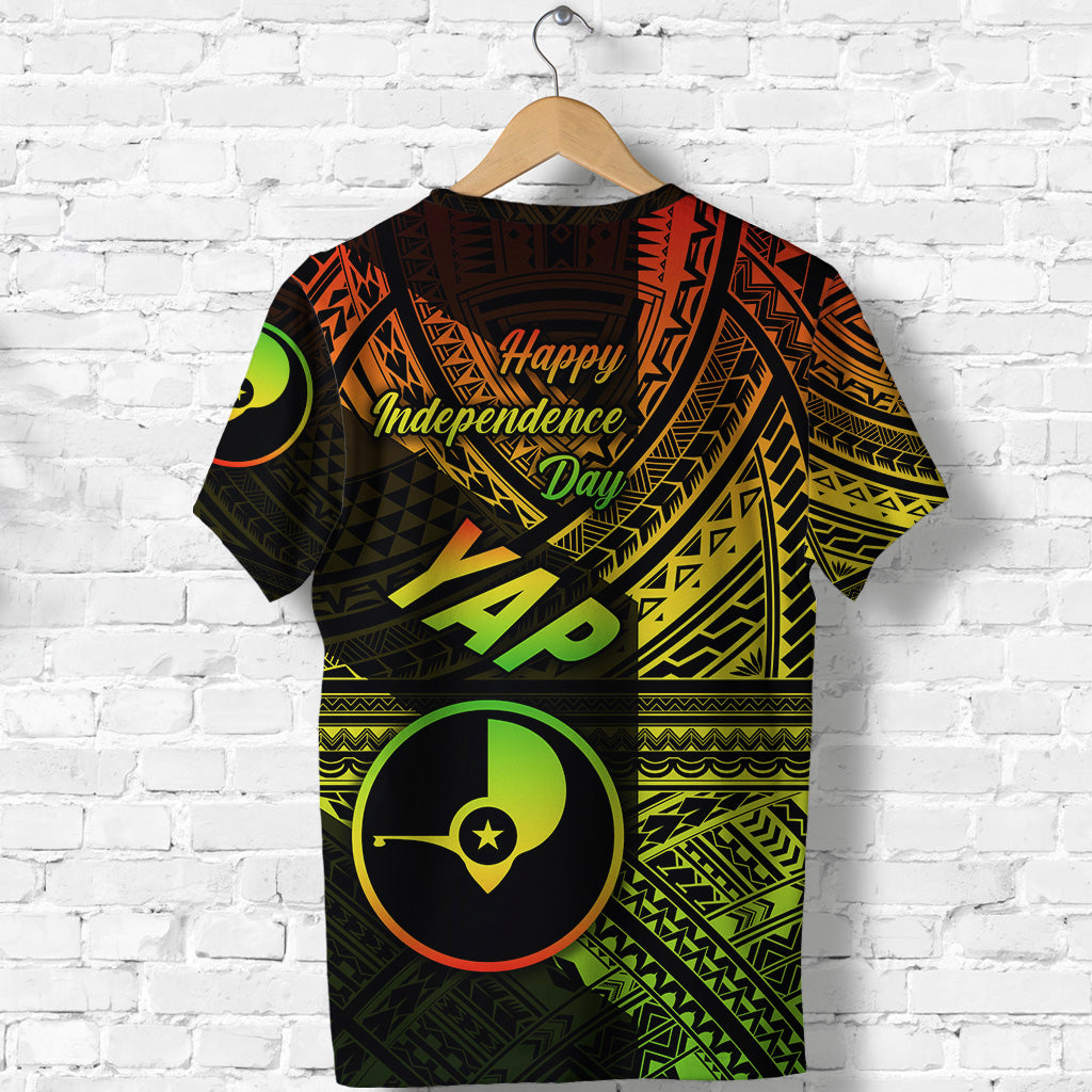 FSM Yap T Shirt Happy Independence Day Original Vibes Reggae LT8 - Polynesian Pride