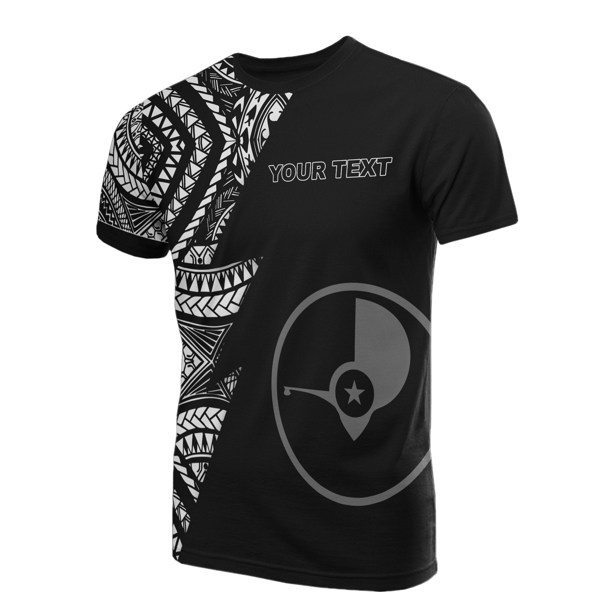 Yap Custom All Over T Shirt Yap Flag Micronesian Pattern Unisex Black - Polynesian Pride