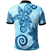 Fiji Polo Shirt Tribal Plumeria Pattern - Polynesian Pride
