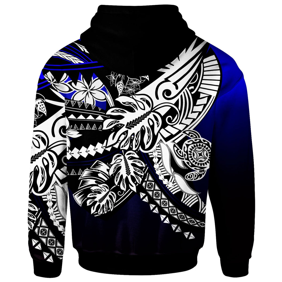 Palau Hoodie Tribal Jungle Pattern Blue Color - Polynesian Pride