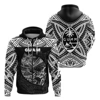 Guam Rugby Zip Hoodie Polynesian Patterns Black LT16 Unisex Black - Polynesian Pride