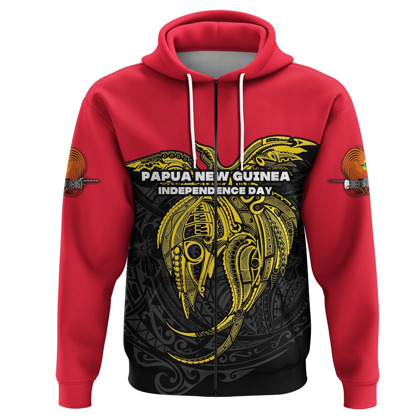 Papua New Guinea Zip Hoodie Independence Day Simple Style LT16 Unisex Black - Polynesian Pride