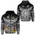 Custom Vanuatu Fiji Zip Hoodie Together Black LT8 Unisex Black - Polynesian Pride