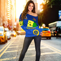 Malampa Province Off Shoulder Sweater Vanuatu Proud LT13 - Polynesian Pride